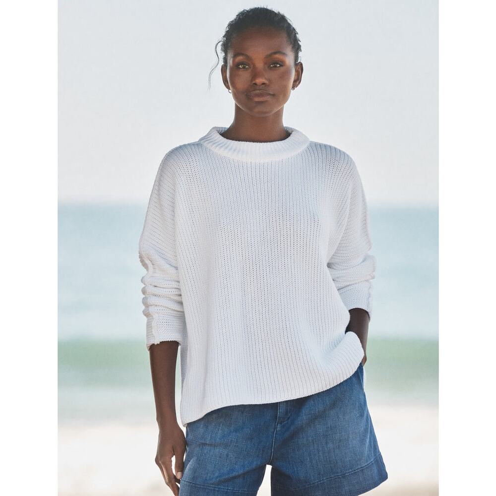 Frank & Eileen White Crewneck Sweater